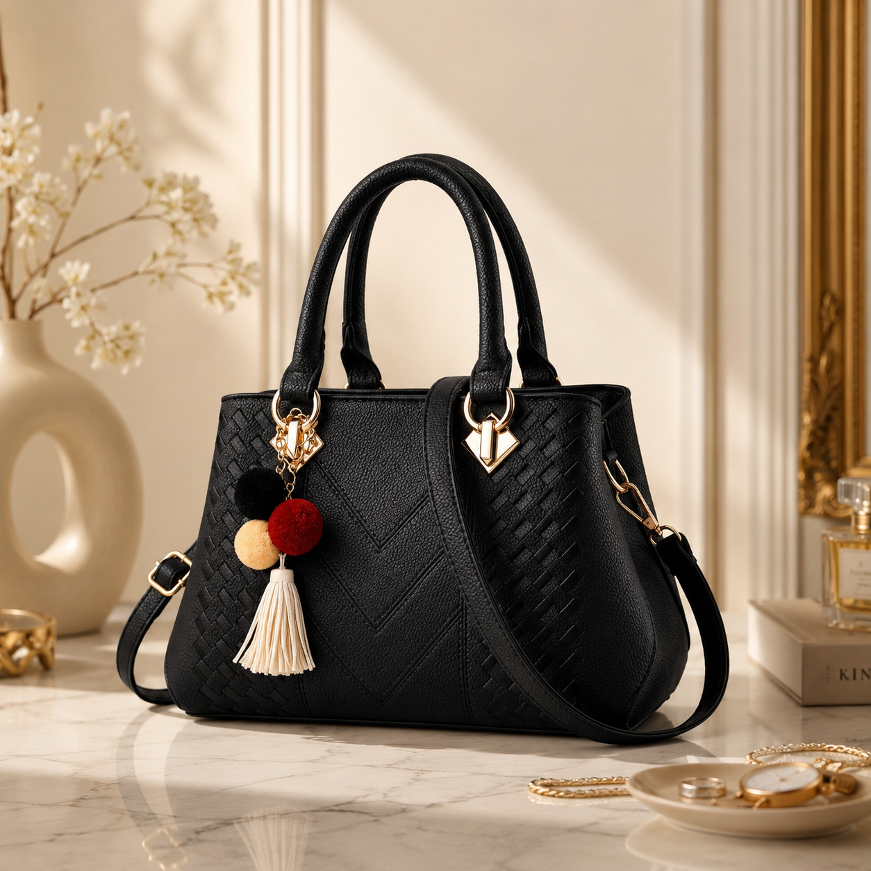 Arabella Signature Tote handbag featuring spacious compartments and premium textured finish