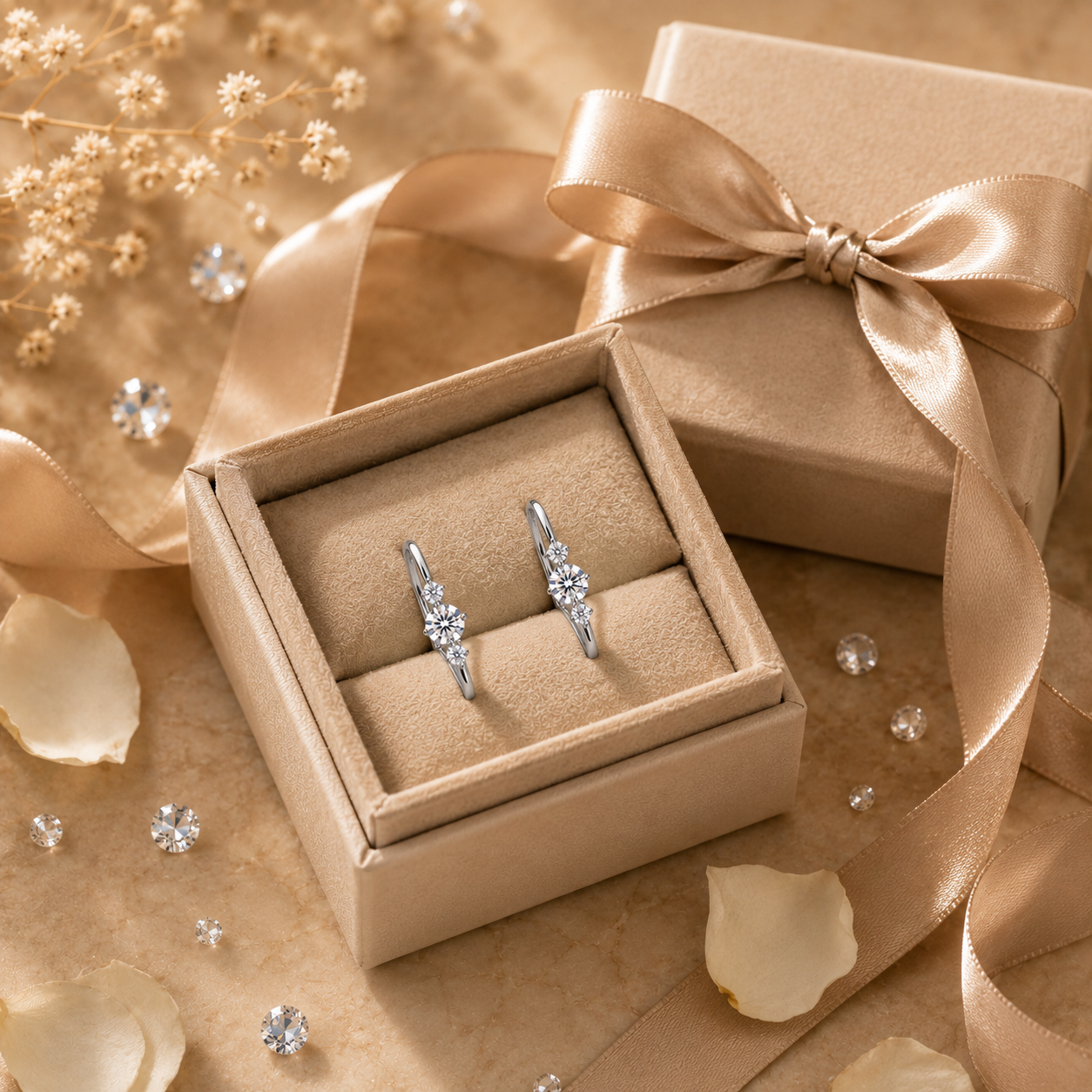 Seraphina Halo Drop Earrings luxury packaging and gift presentation